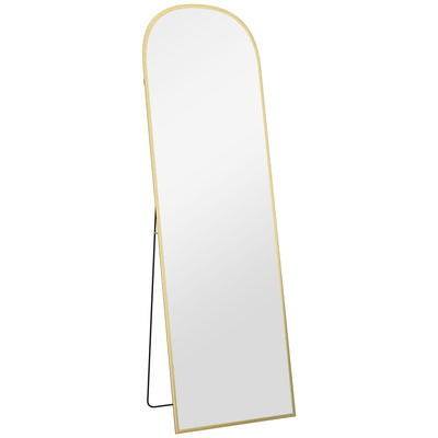HOMCOM 162cm Aluminium Frame Standing Mirror - Gold 