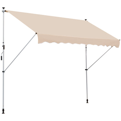Outsunny 3x1.5m  Adjustable Outdoor Aluminium Frame Awning Beige 