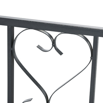 Outsunny Outdoor Garden Arch with Double Gates, Metal Garden Arbor for Climbing Plants, Roses, Vines, Wedding Arch for Outdoor, 114L x 50W x 206H cm, Dark Grey 