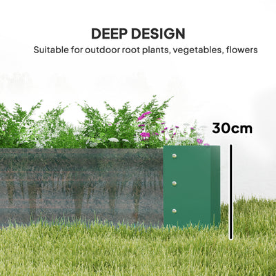 Outsunny 180 x 90cm Galvanised Steel Open Planter - Green 