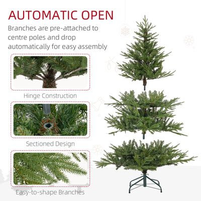 HOMCOM 5ft Bushy and Bare Artificial Christmas Tree - Green 