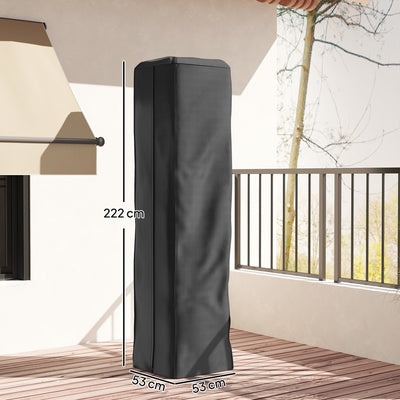Outsunny Heavy Duty Gas Pyramid Patio Heater Cover, Full Length Outdoor Heater Cover Protector, UPF 30+ Oxford Fabric with Zipper, Black 
