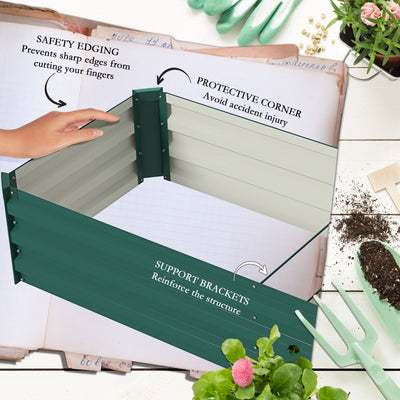 Outsunny 60 x 240cm Galvanised Steel Planter, with Open Bottom 