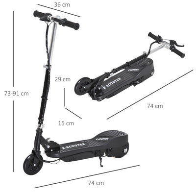 HOMCOM Folding Kids Electric Scooter Ride on Toy, Age 7-14-Black 