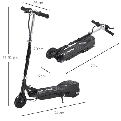 HOMCOM Folding Kids Electric Scooter Ride on Toy, Age 7-14-Black 