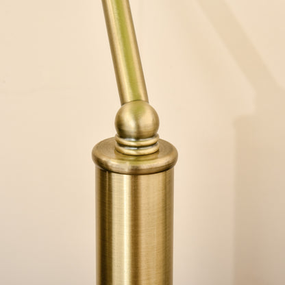 HOMCOM Banker's Desk Lamp with Antique Bronze Tone Base, Table Lamp with Green Glass Shade for Home Office, Green 