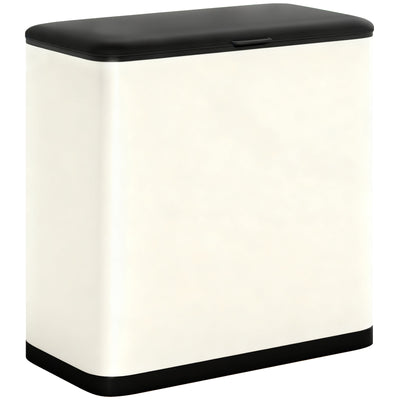 HOMCOM 8L Hanging Kitchen Bin, Rubbish bin with Lid and Removable Inner Bucket for Kitchen Cabinet Door, Under Sink, Office 