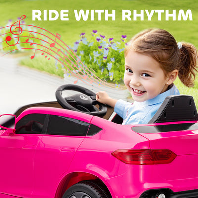 AIYAPLAY Mercedes-Benz GLC Licensed Kids Ride on Car with Remote Control, Soft Start, MP3, LED Headlights, Pink 