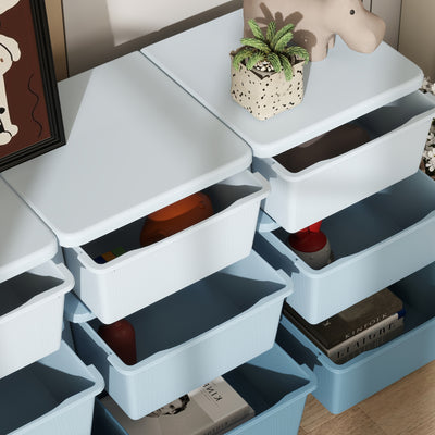 HOMCOM Kids Storage Unit, with Nine Drawers - Blue 