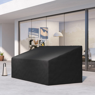 Outsunny 600D Oxford Cloth Furniture Cover, 3 Seater Sofa Protector for Garden Patio, Outdoor, Waterproof, Black, 218 x 111 x 63-101 cm 