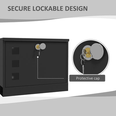 HOMCOM Wall Mounted Letterbox, Weatherproof Post Box, Modern Mailbox with 2 Keys and Viewing Windows, Easy to Install 