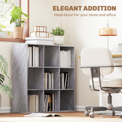 HOMCOM Nine-Cube Storage Shelf - Marble Grey 