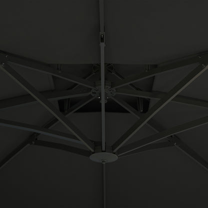 Outsunny 3m Thick Fabric Cantilever Garden Parasol, with Cross Base - Grey