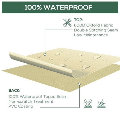 Outsunny 600D Oxford Cloth Furniture Cover 3 Seat Rattan Chair Protector Large Garden Patio Outdoor Waterproof L152 x W87 x H58-79cm 