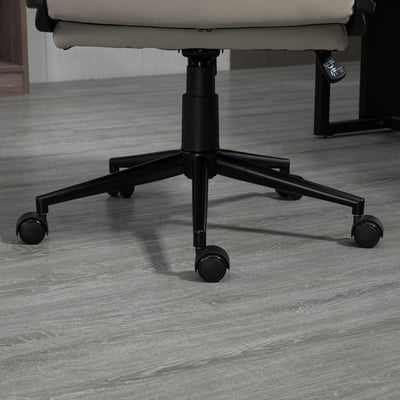 Vinsetto Office Chair, PU Leather Computer Desk Chair Office Chair with Adjustable Height and Swivel Rolling Wheels for Work Study, Light Grey 