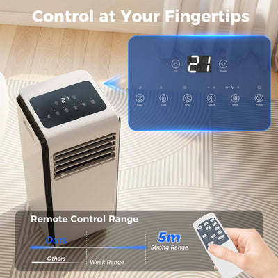 HOMCOM Portable Air Conditioner 7000 BTU, 4-in-1 Air Conditioning Unit with Cooling, Dehumidifier, Fan, Sleep Mode, White 