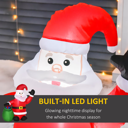 HOMCOM Inflatable Blow up Christmas Santa Claus 4ft LED Yard Holiday Decoration 