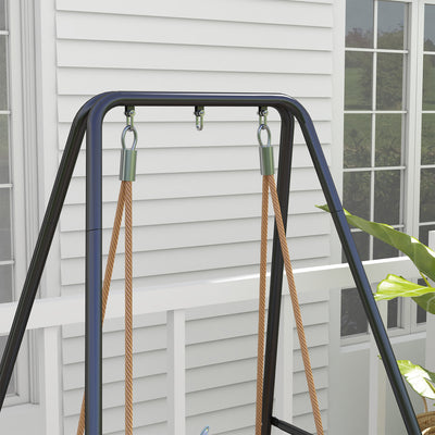 Outsunny Hammock Chair Stand, Hanging Heavy Duty Metal Frame Hammock Stand for Hanging Hammock Air Porch Swing Chair, Egg Chair, Black 