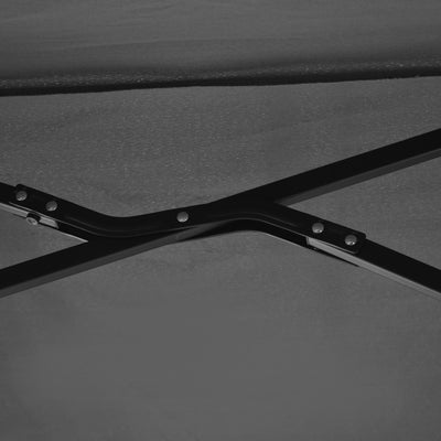 Outsunny 2m Half Parasol Market Umbrella Garden Balcony Parasol with Crank Handle, Base, Double-Sided Canopy, Black 
