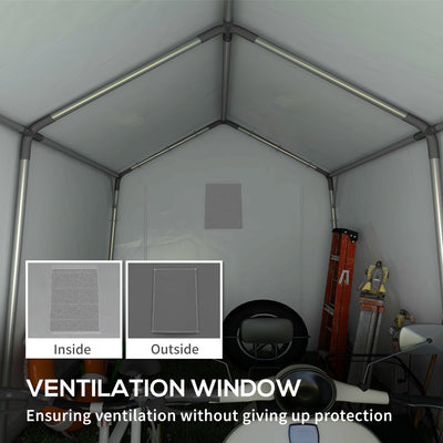 Outsunny 3.6 x 2.1m Portable Outdoor Shed, with Window - Dark Grey 