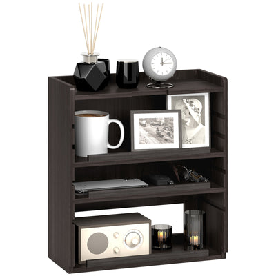HOMCOM Four-Tier Desktop Organiser - Dark Brown 