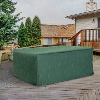 Outsunny 600D Oxford Patio Set Cover Outdoor Garden Rattan Furniture Protection Cover Protector Waterproof Anti-UV, Green, 205 x 145 x 70cm 