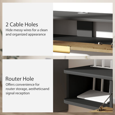 HOMCOM 120 cm Floating TV Stand with Storage - Charcoal Grey 