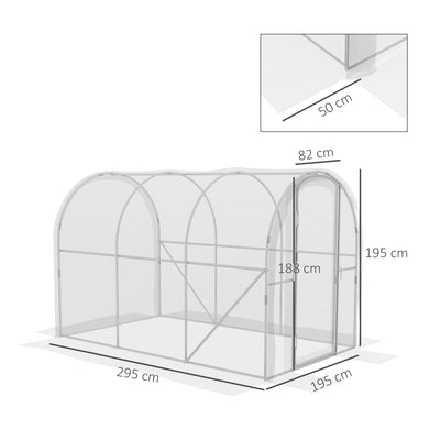 Outsunny Polytunnel Greenhouse Walk-in Grow House with PE Cover, Door and Galvanised Steel Frame, 3 x 2 x 2m, Clear 
