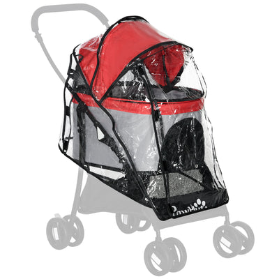 PawHut Rain Cover for Dog Pram Stroller, with Front and Rear Entry 