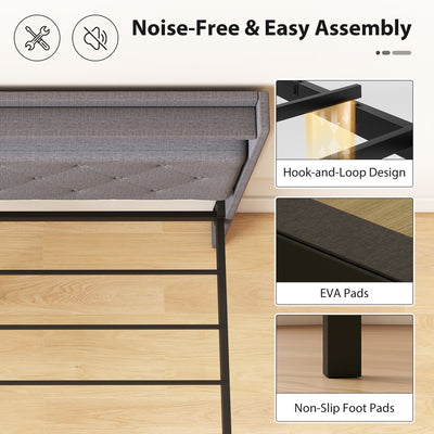 HOMCOM Floating Bed Frame, Upholstered 5ft King Size Bed, Platform Bed with RGB LED Lights and Charging Station, Grey 