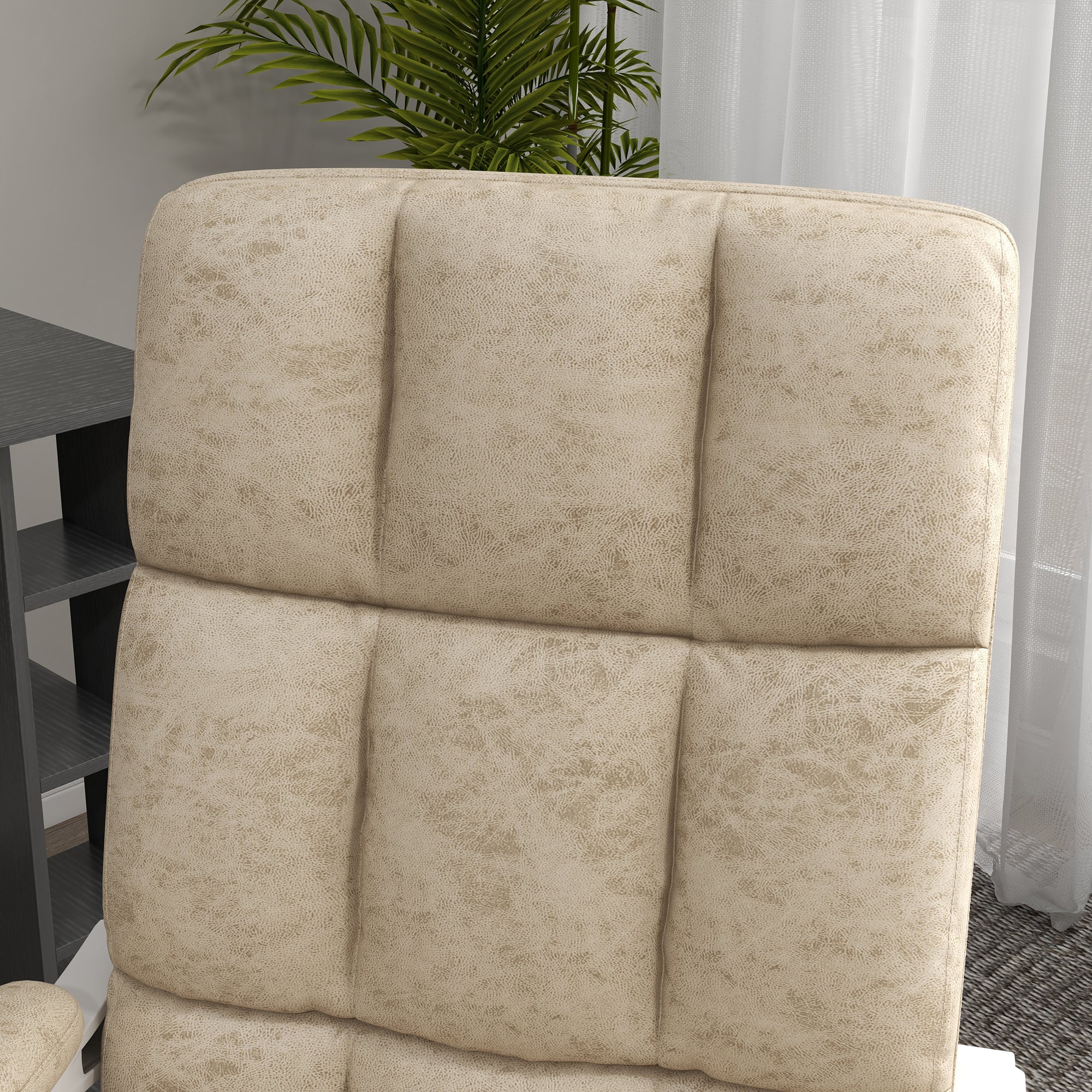 Vinsetto Massage Office Chair, Ergonomic Desk Chair, Comfy Work Study Chair with Heat, Padded Seat, 135\'c2\'b0 Reclining Back and Footrest for Home Office, Beige