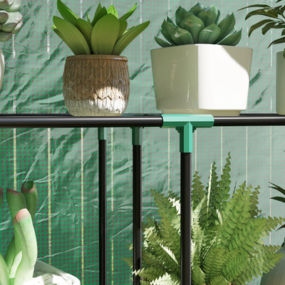 Outsunny 40 x 100cm Three Shelf Steel Frame Greenhouse - Green 
