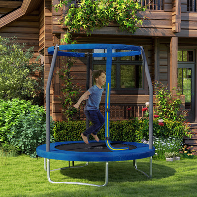 SPORTNOW 6ft Trampoline with Safety Enclosure Net, Steel Frame Outdoor Trampoline, with Edge, Safety Cover 