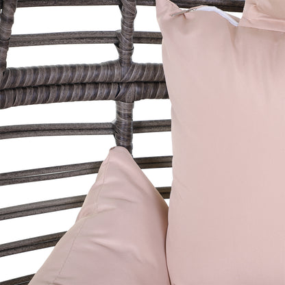 Outsunny Garden Egg Chair, Teardrop Outdoor PE Rattan Chair with Full-body Soft Padded Cushion, Grey 