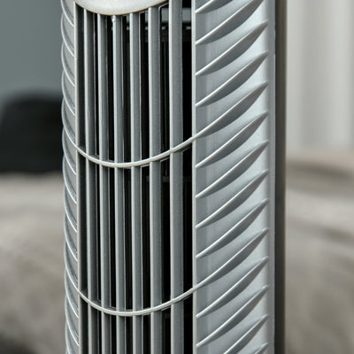 HOMCOM 36'' Freestanding Tower Fan, 3 Speed 3 Mode, 7.5h Timer, 70 Degree Oscillation, LED Panel, 5M Remote Controller, Silver 