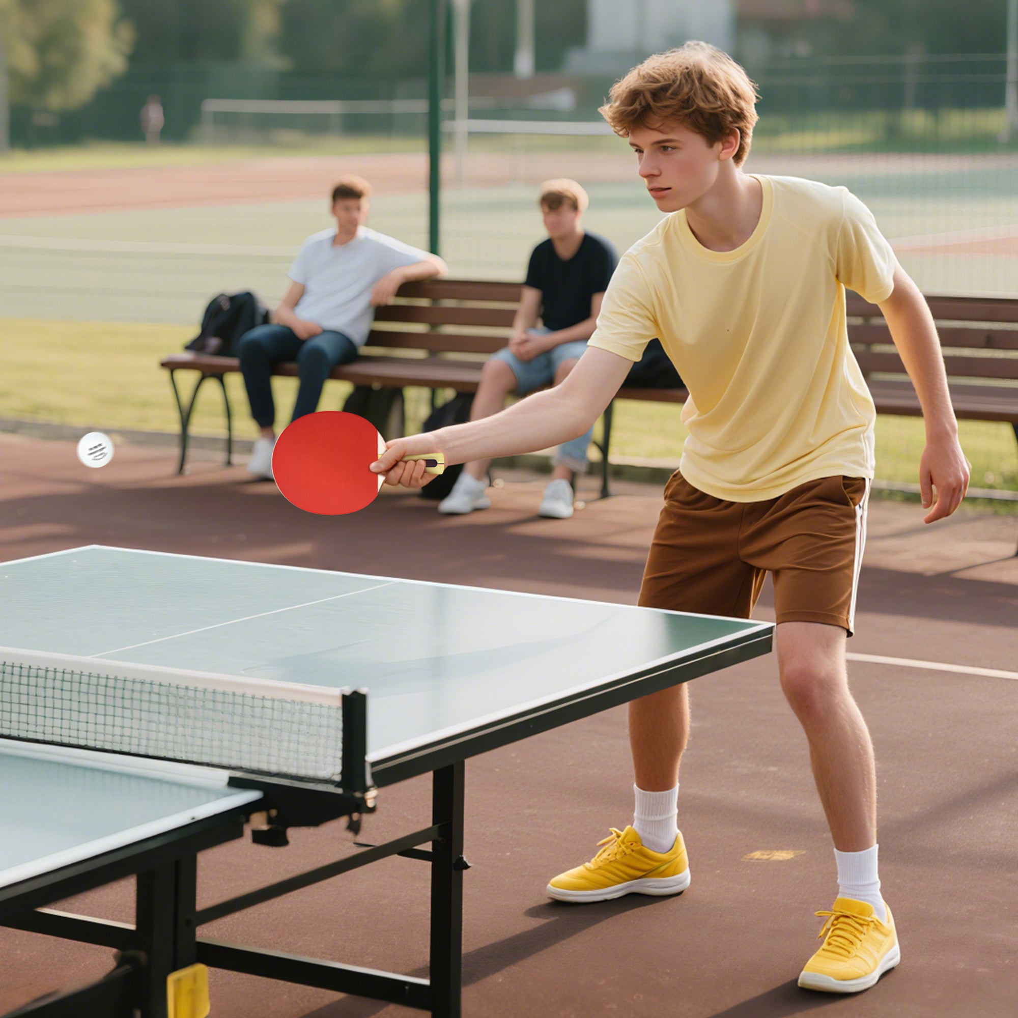 SPORTNOW Portable Table Tennis Set with Four Rackets, Eight Balls, Storage Case 