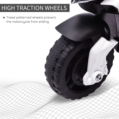 HOMCOM Kids Electric Motorbike 6V Ride on Motorcycle Vehicle w/ Lights Horn Sounds for 1.5-4 Years Old White 