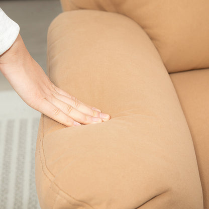 HOMCOM 140\'c2\'b0 Manual Reclining Armchair, with Footrest - Light Brown