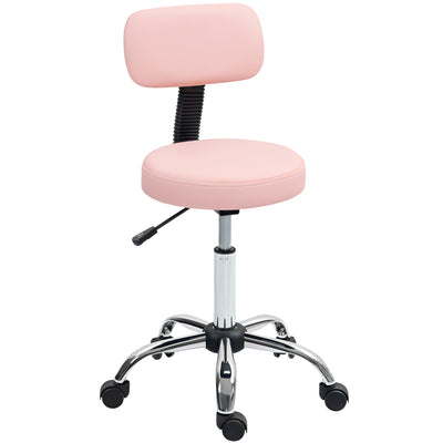 HOMCOM 360\'c2\'b0 Swivel Seat Salon Stool - Pink 