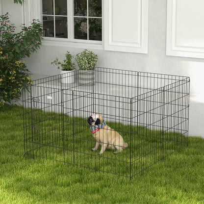 PawHut 8 Panel DIY Dog Pen with Door, for Dogs, Small Animals, Indoor/Outdoor Use, 76cm High 