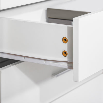 HOMCOM Chest of Drawers, 4 Drawers Storage Cabinet with Metal Rails, Anti-Tip for Playroom, Nursery Room, Hallway, etc 