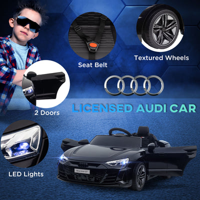 HOMCOM Audi Licensed 12V Kids Electric Ride-On, with Remote Control, Suspension System, Lights, Music, Motor - Black 