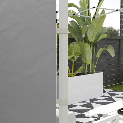 Outsunny Gazebo Side Panels, 2 Pack Sides Replacement, for 3x3(m) or 3x6m Pop Up Gazebo, with Windows and Doors, Light Grey 