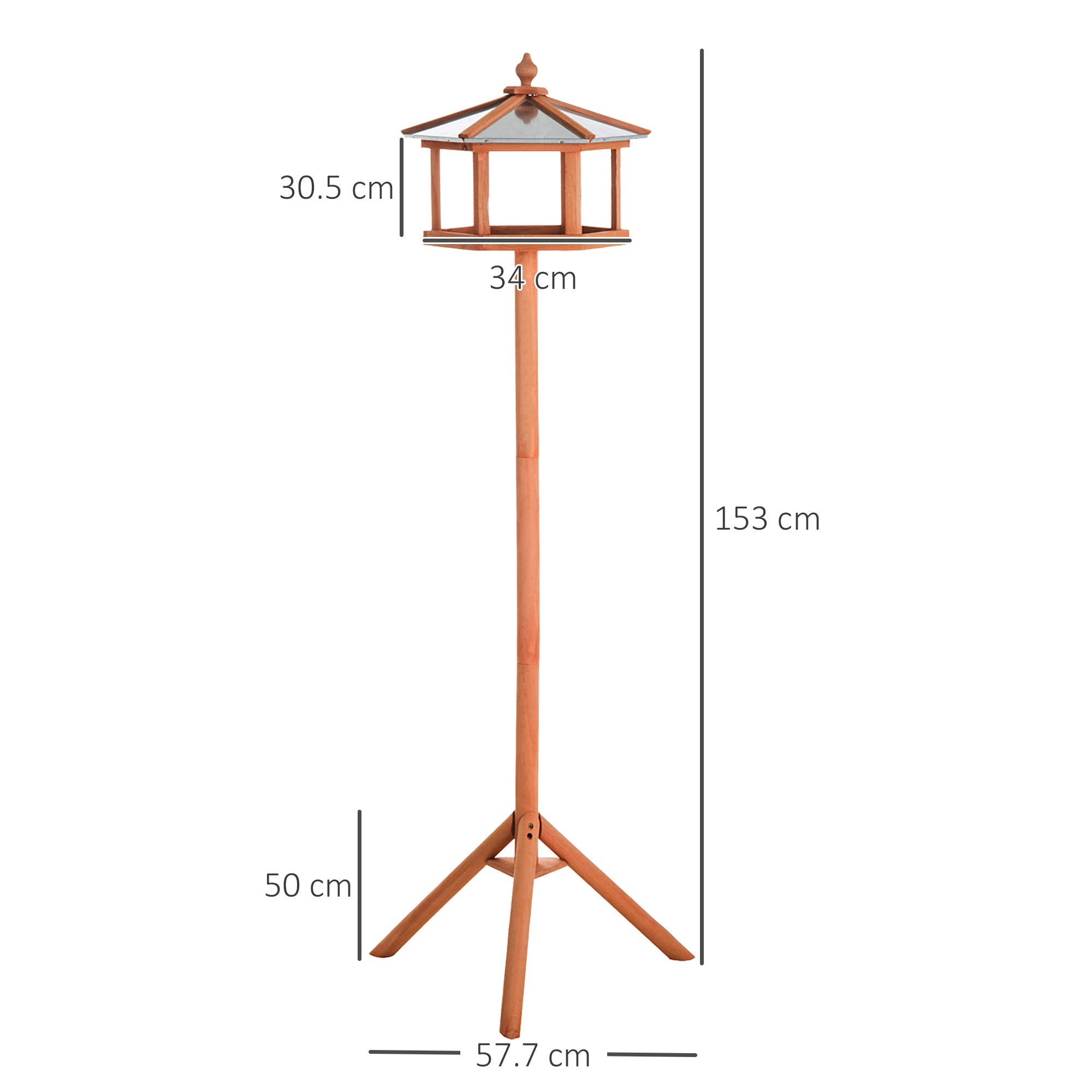 PawHut Wooden Bird Table for the garden Feeding Station, 153Hcm 