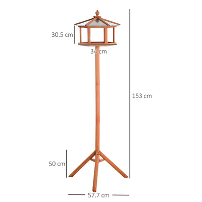 PawHut Wooden Bird Table for the garden Feeding Station, 153Hcm 