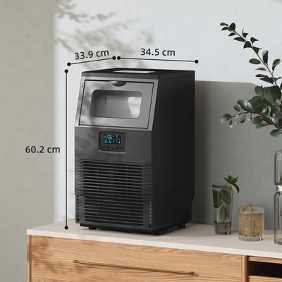 HOMCOM Commercial Ice Maker with 4kg Ice Storage - Black 