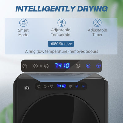 HOMCOM 4kg Compact 40-60℃  Tumble Dryer - Black 