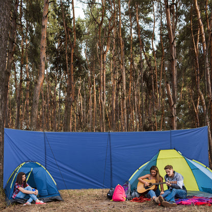 Outsunny Camping Windbreak, Foldable Portable Wind Blocker w/ Carry Bag and Steel Poles, Beach Sun Screen Shelter Privacy Wall, 620cm x 150cm 