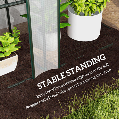 Outsunny 46 x 215 cm Nine-Shelf Greenhouse - White