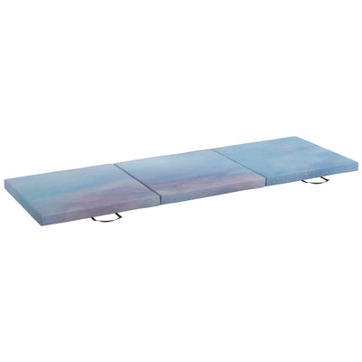 HOMCOM 6FT Foldable Gymnastics Mat, Tri-Fold 2" Thick Crash Mat with Carry Strap Handles for Home Training, Sky Blue 